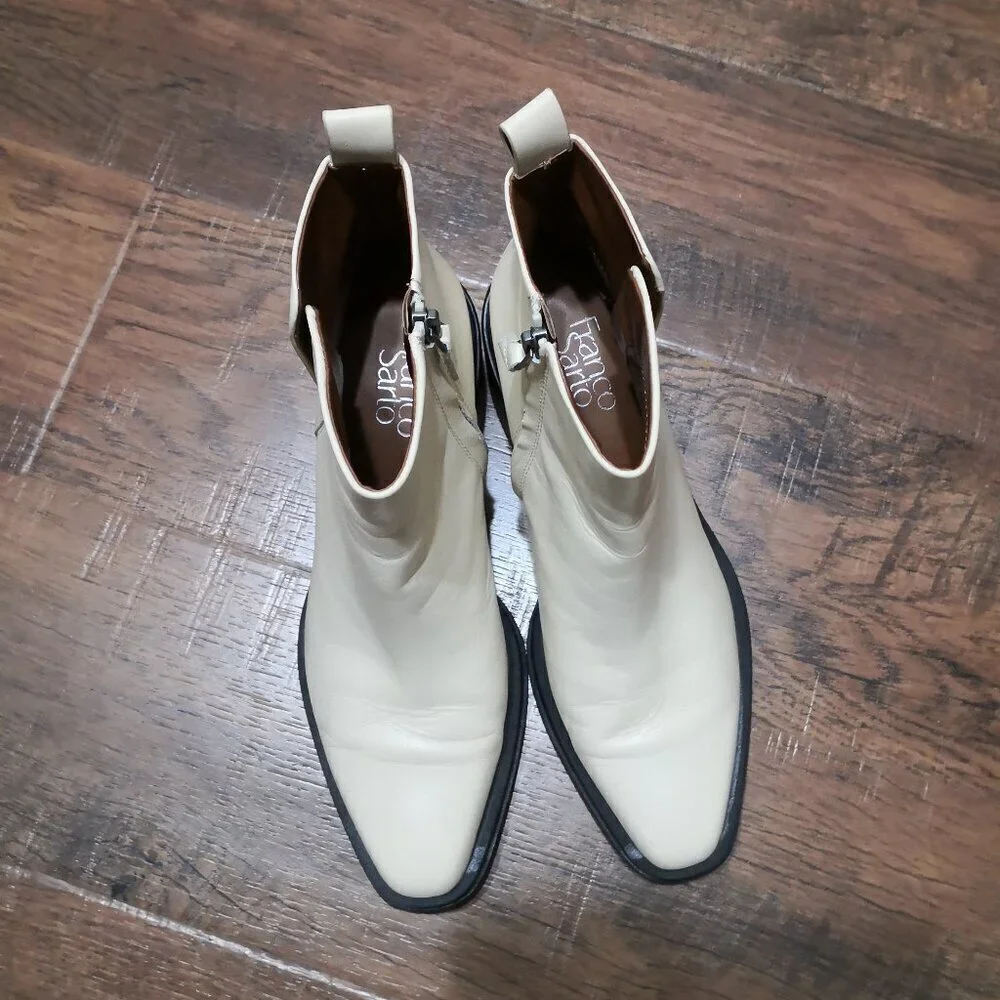 Franco Sarto  Dalden Ankle Boots Cream Color Size‎ 8